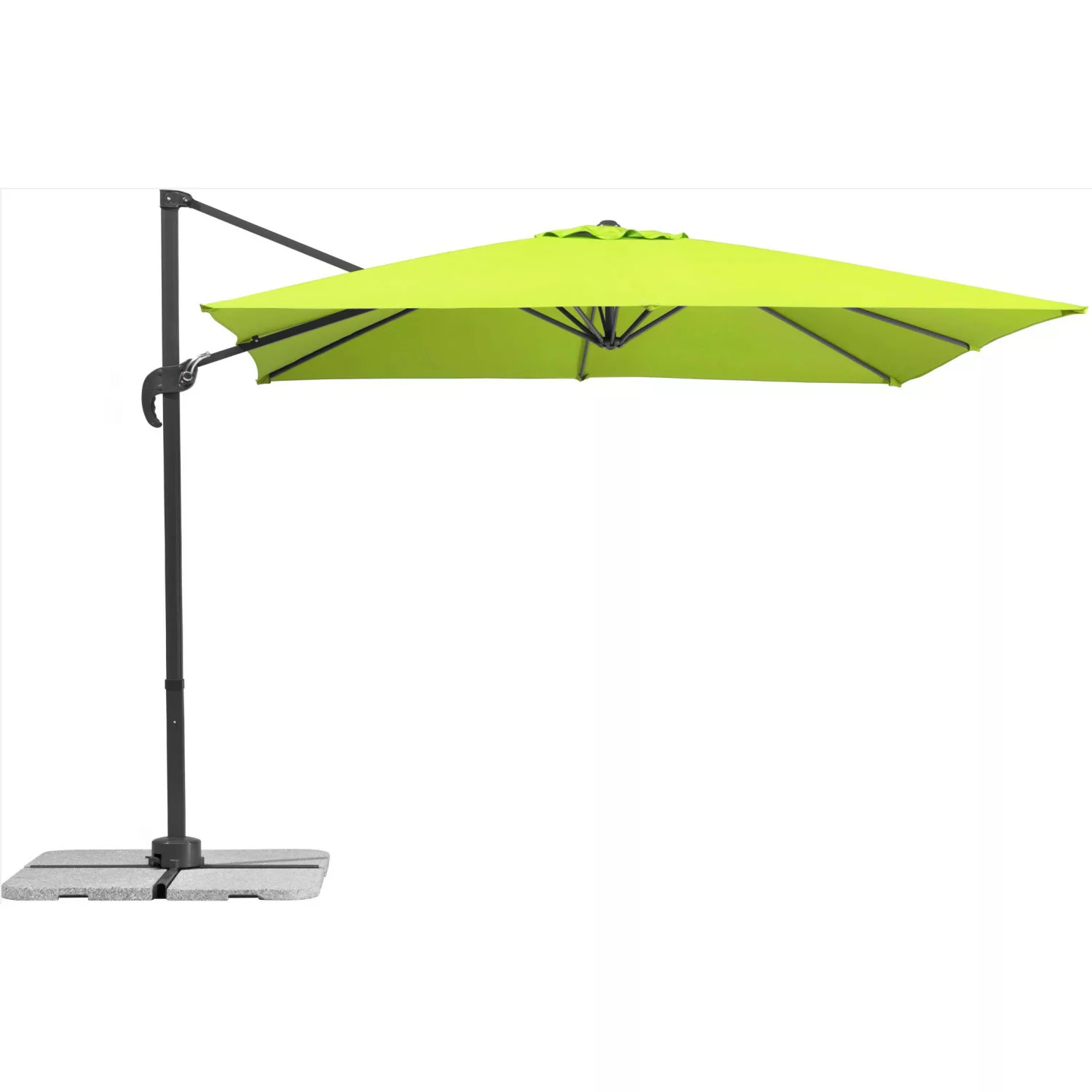 Schneider Ampelschirm Rhodos Junior 270 cm x 270 cm Apfelgrün mit Kurbelmec günstig online kaufen