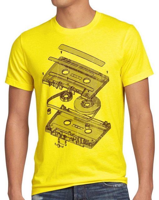 style3 T-Shirt Tape Kassette mc dj 3D turntable ndw analog disko cd 80er günstig online kaufen