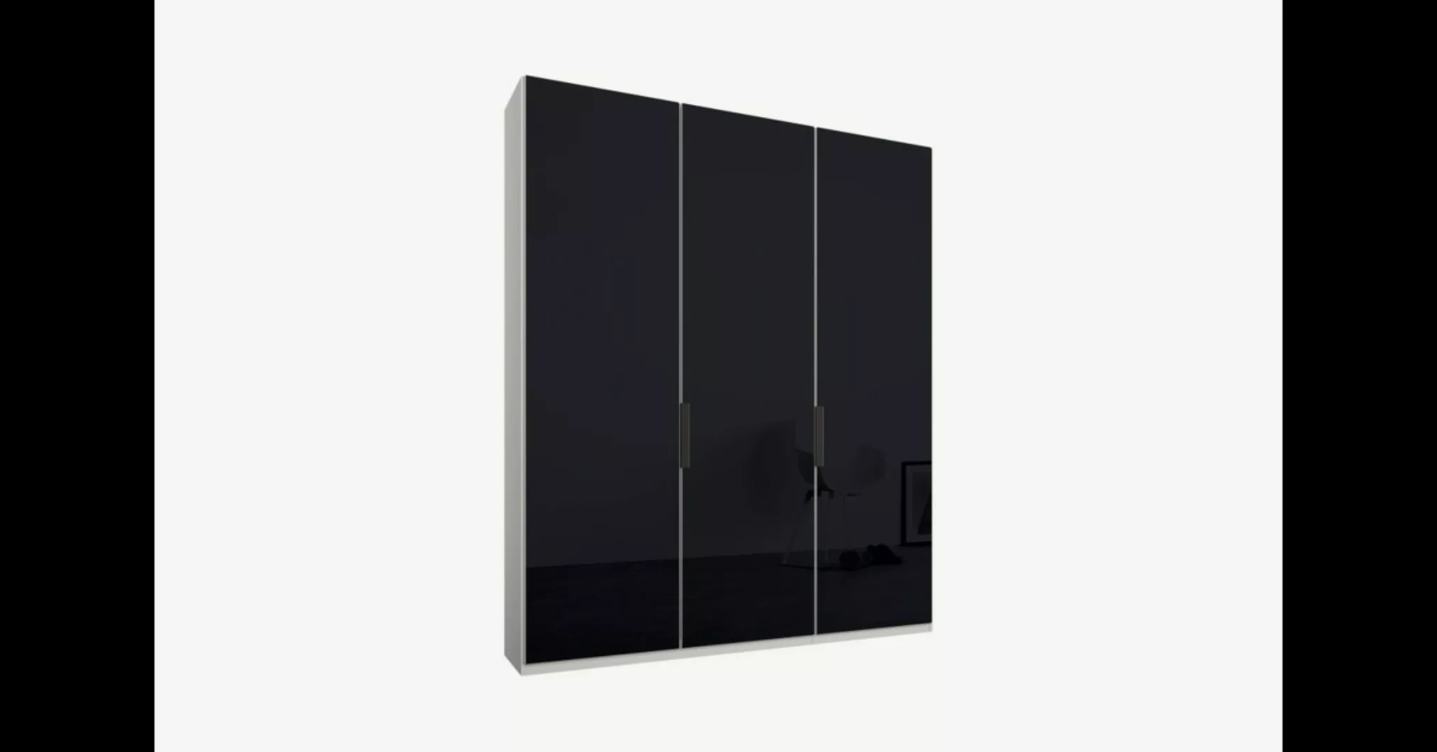 Caren Kleiderschrank mit 3 Tueren (150 cm), Standard in Weiss, Basaltgrau m günstig online kaufen