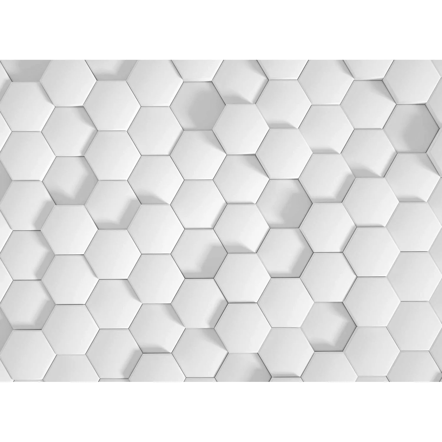 Fototapete Hexagon Muster Weiß 3,50 m x 2,55 m FSC® günstig online kaufen