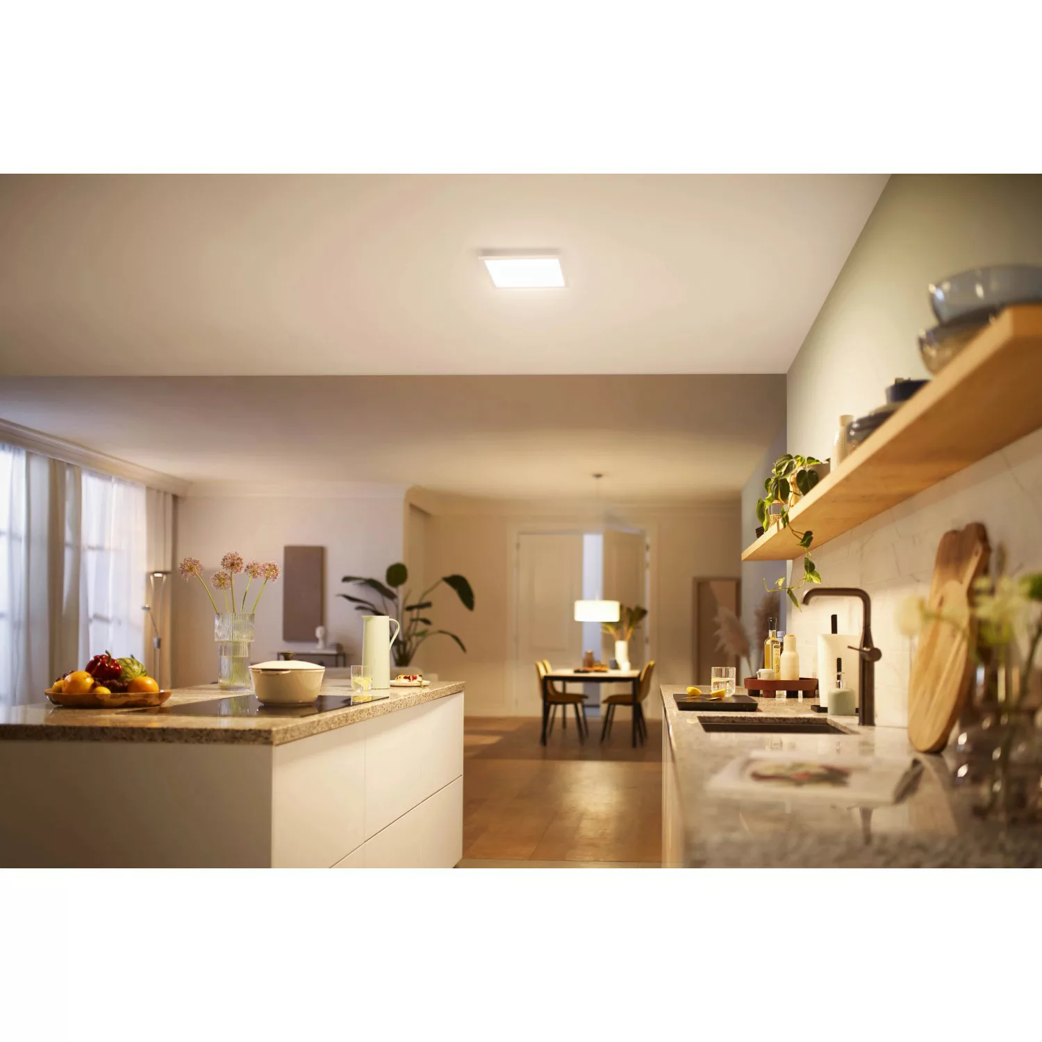Philips LED-Deckenleuchte Touch SceneSwitch quadratisch 12 W 2700 K Weiß günstig online kaufen