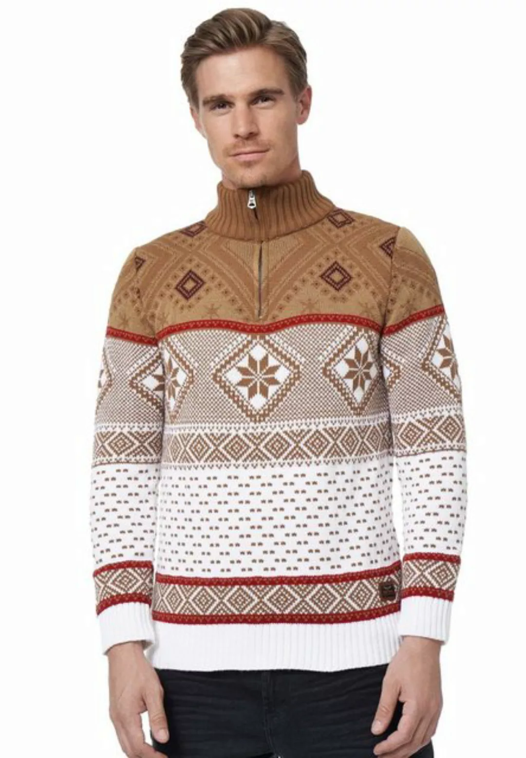 Rusty Neal Strickpullover mit winterlichem Muster günstig online kaufen