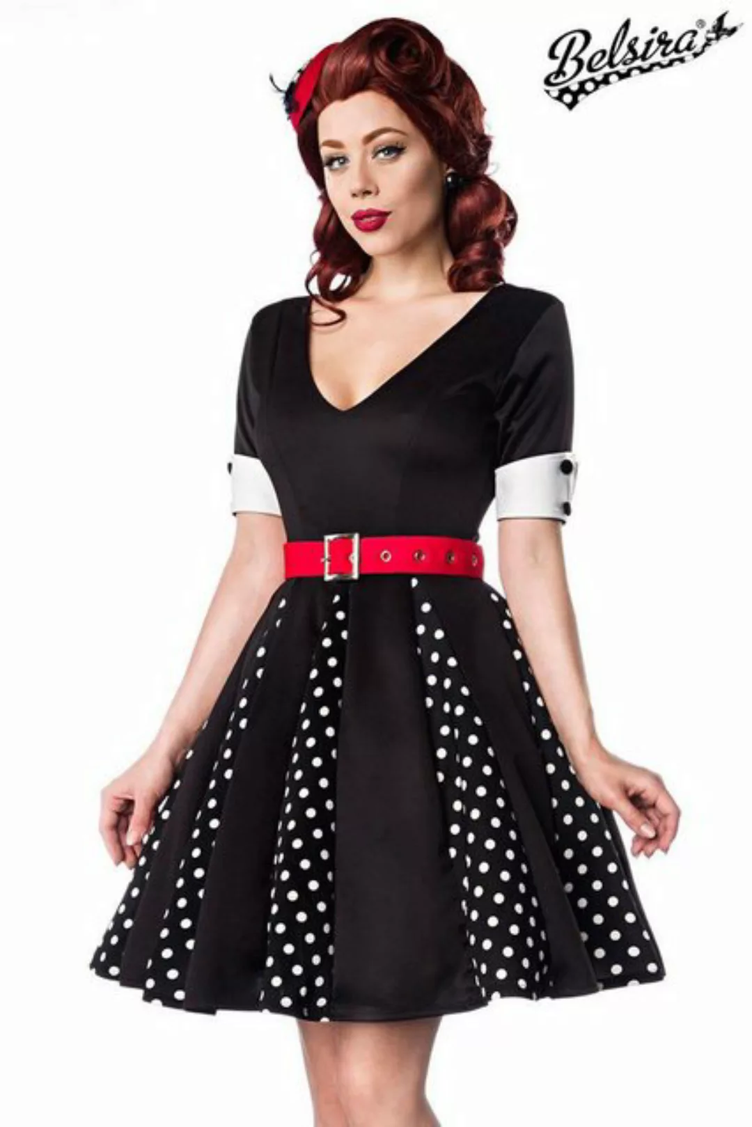 BELSIRA A-Linien-Kleid 50er Jahre Pin Up Rockabilly Kleid Jersey Retrokleid günstig online kaufen