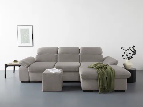 COTTA Ecksofa "Lola L-Form", (Set, mit Hocker), mit Hocker & Kopfteilfunkti günstig online kaufen