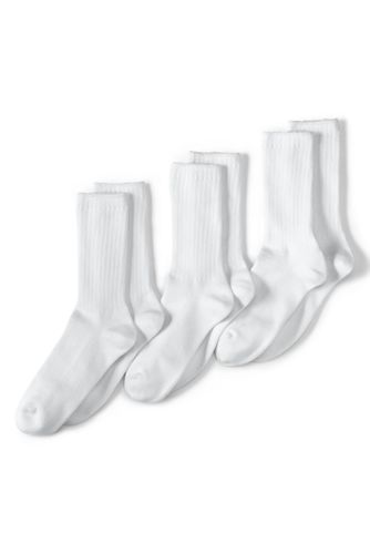 Crew-Socken im 3er-Pack, Herren, Größe: L Erwachsener, Weiß, Elasthan, by L günstig online kaufen