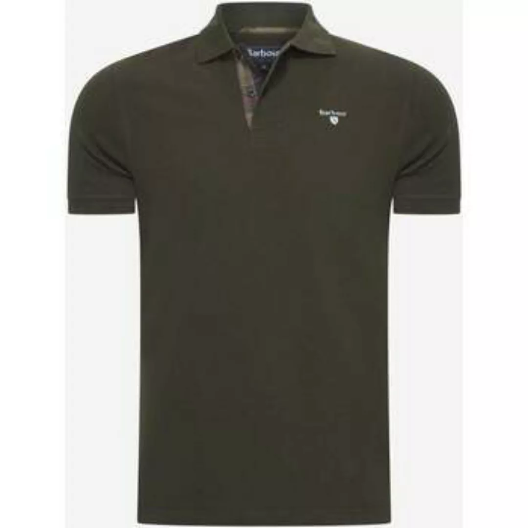 Barbour  T-Shirts & Poloshirts Piqué-Poloshirt mit Schottenmuster – Waldgrü günstig online kaufen