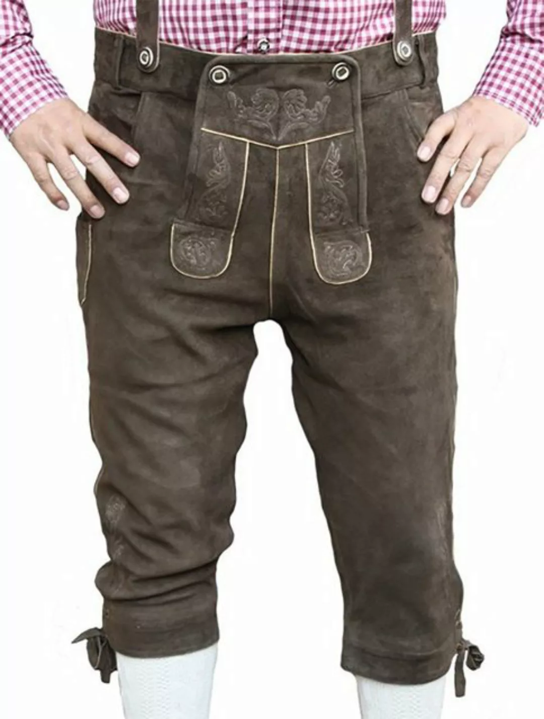 German Wear Trachtenlederhose GW801 Trachtenlederhose Wildbockleder Dunkelb günstig online kaufen