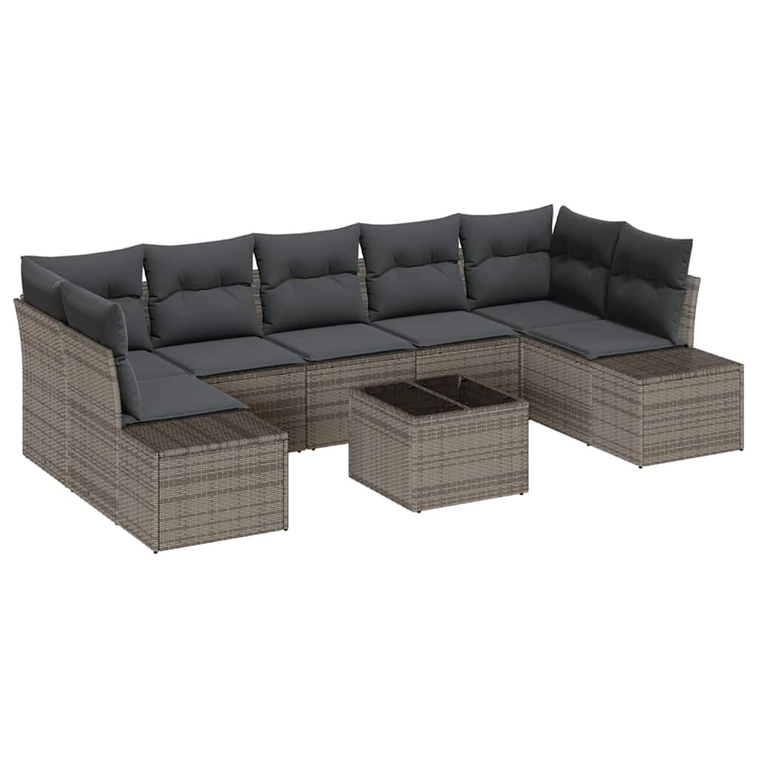 vidaXL Garten-Sofa-Set 8-Tlg Grau Poly Rattan 3346979 günstig online kaufen