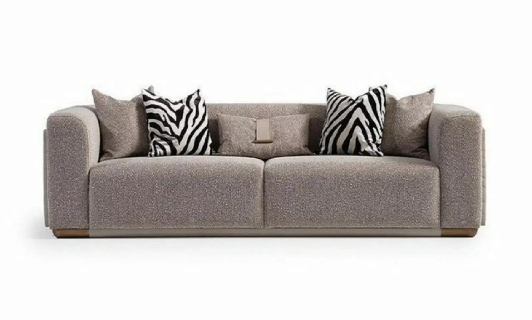 JVmoebel 4-Sitzer Viersitzer Sofa 4 Sitzer Stoffsofa Polstersofa Grau Moder günstig online kaufen