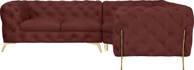 Leonique Chesterfield-Sofa "Amaury L-Form", moderne Chersterfield-Optik, Br günstig online kaufen