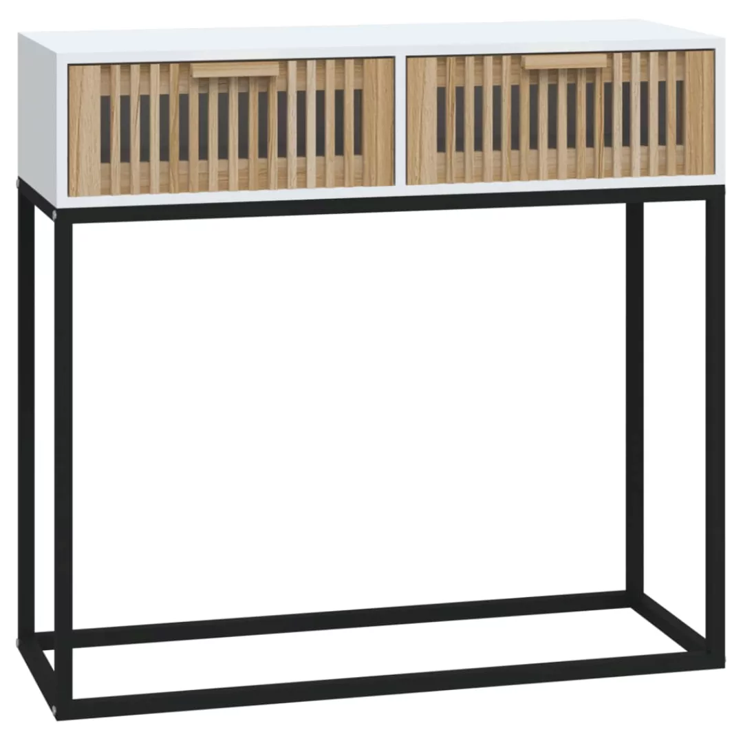 Vidaxl Konsolentisch Weiß 80x30x75 Cm Holzwerkstoff Und Eisen günstig online kaufen