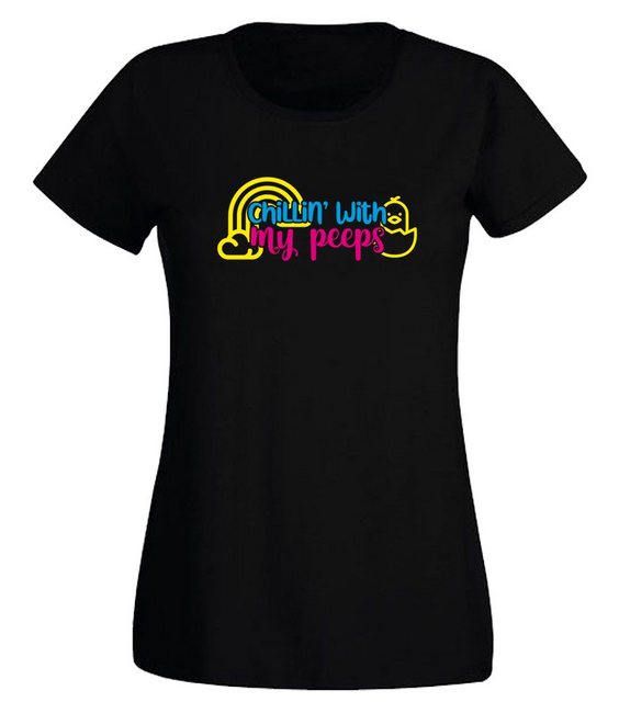 G-graphics T-Shirt Damen T-Shirt - Chillin´ with my peeps Slim-fit, mit tre günstig online kaufen