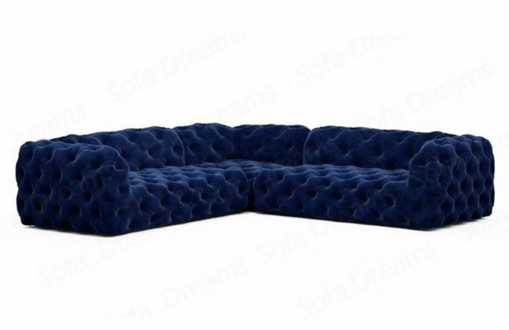 Sofa Dreams Ecksofa Samtstoff Stoff Luxus Sofa Lanzarote L Form Stoffsofa, günstig online kaufen