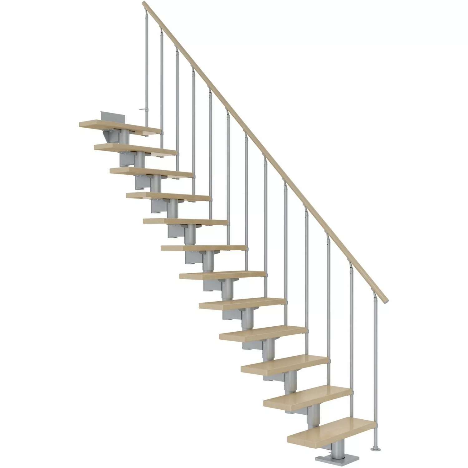 Dolle Mittelholmtreppe Cork Ahorn Perlgrau GH bis 270 cm Gerade 75 cm FSC® günstig online kaufen