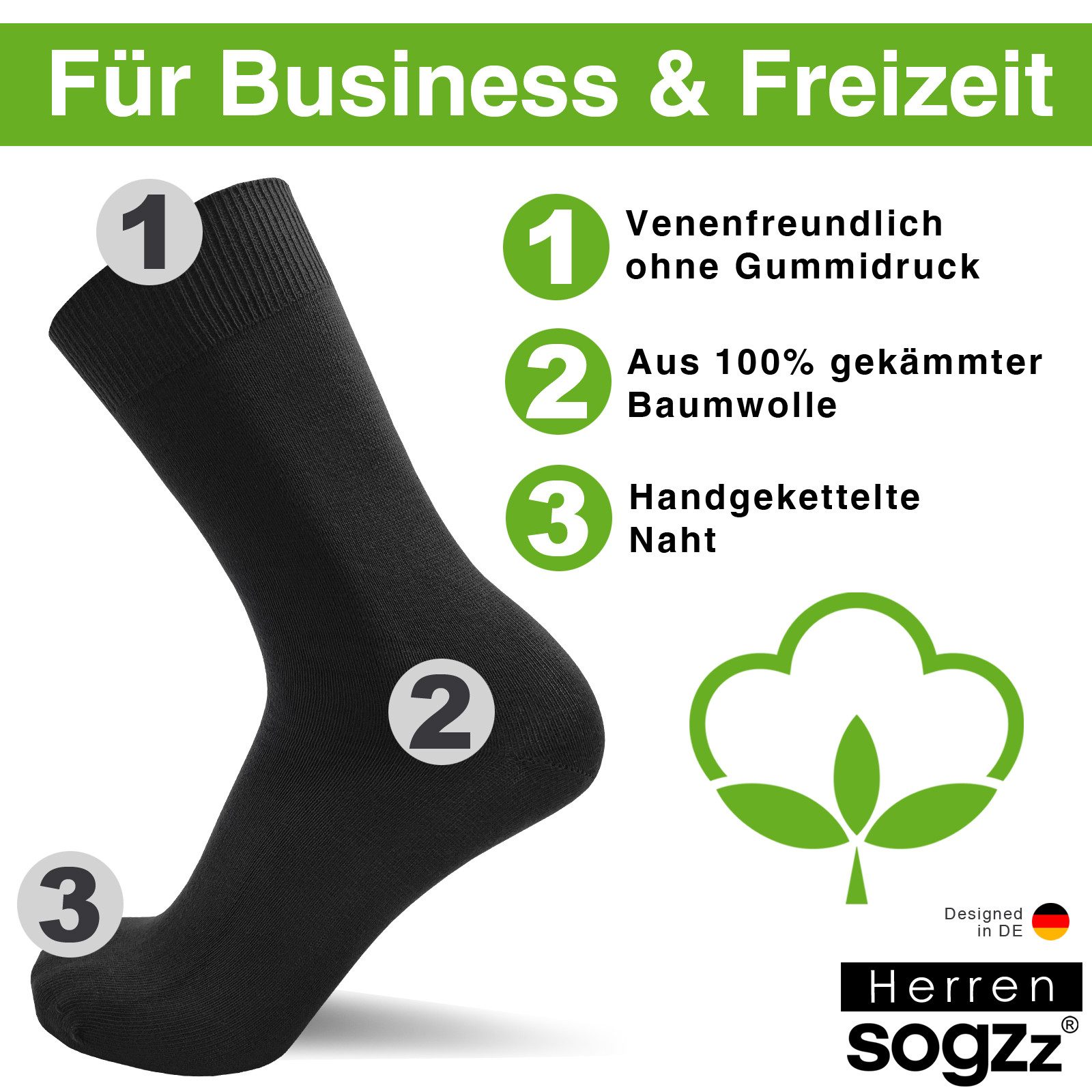 sogzz Businesssocken 6-12 Paar 100% Baumwolle günstig online kaufen