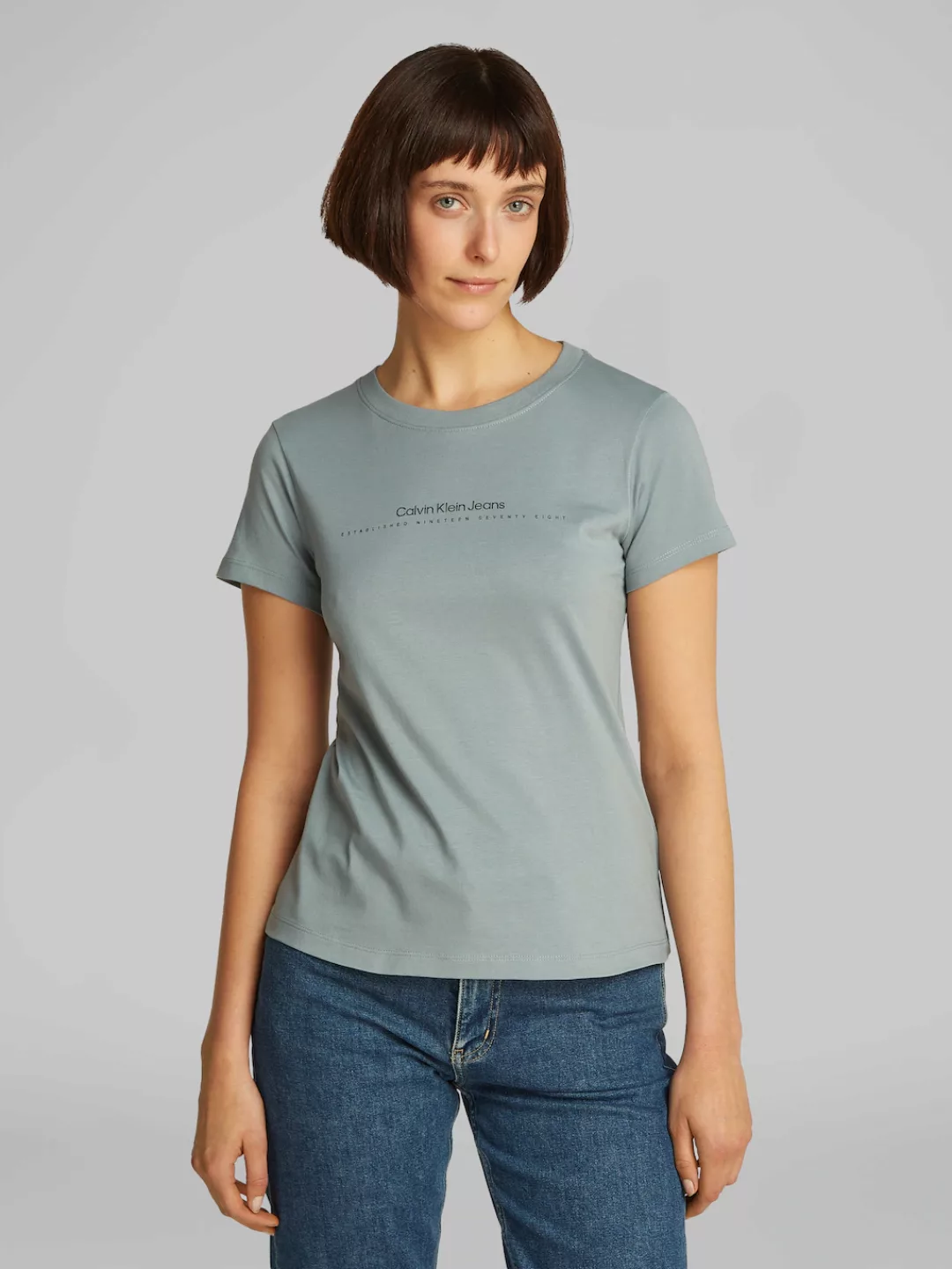 Calvin Klein Jeans Rundhalsshirt INSTITUTIONAL GRAPHIC SLIM TEE mit Logodru günstig online kaufen