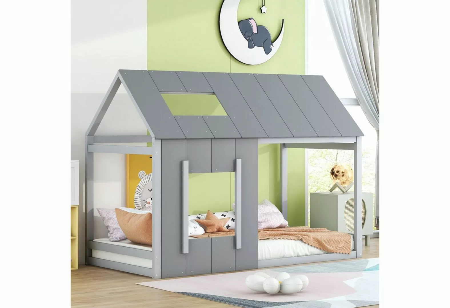 HAUSS SPLOE Kinderbett Kinderbett Holzhaus Bett Bodenbett Bettgestell Baumh günstig online kaufen