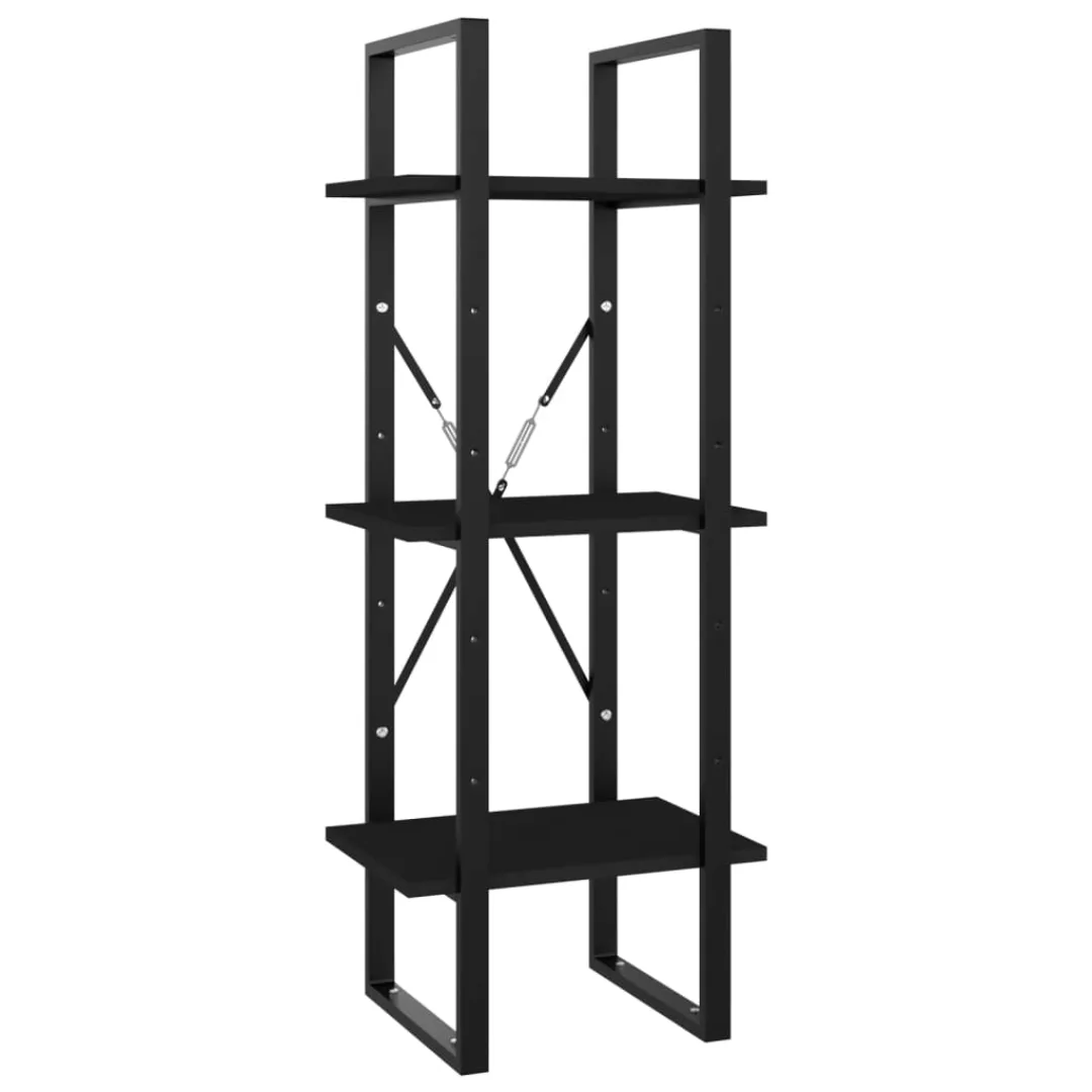 Bücherregal 3 Fecher Schwarz 40x30x105 Cm Spanplatte günstig online kaufen