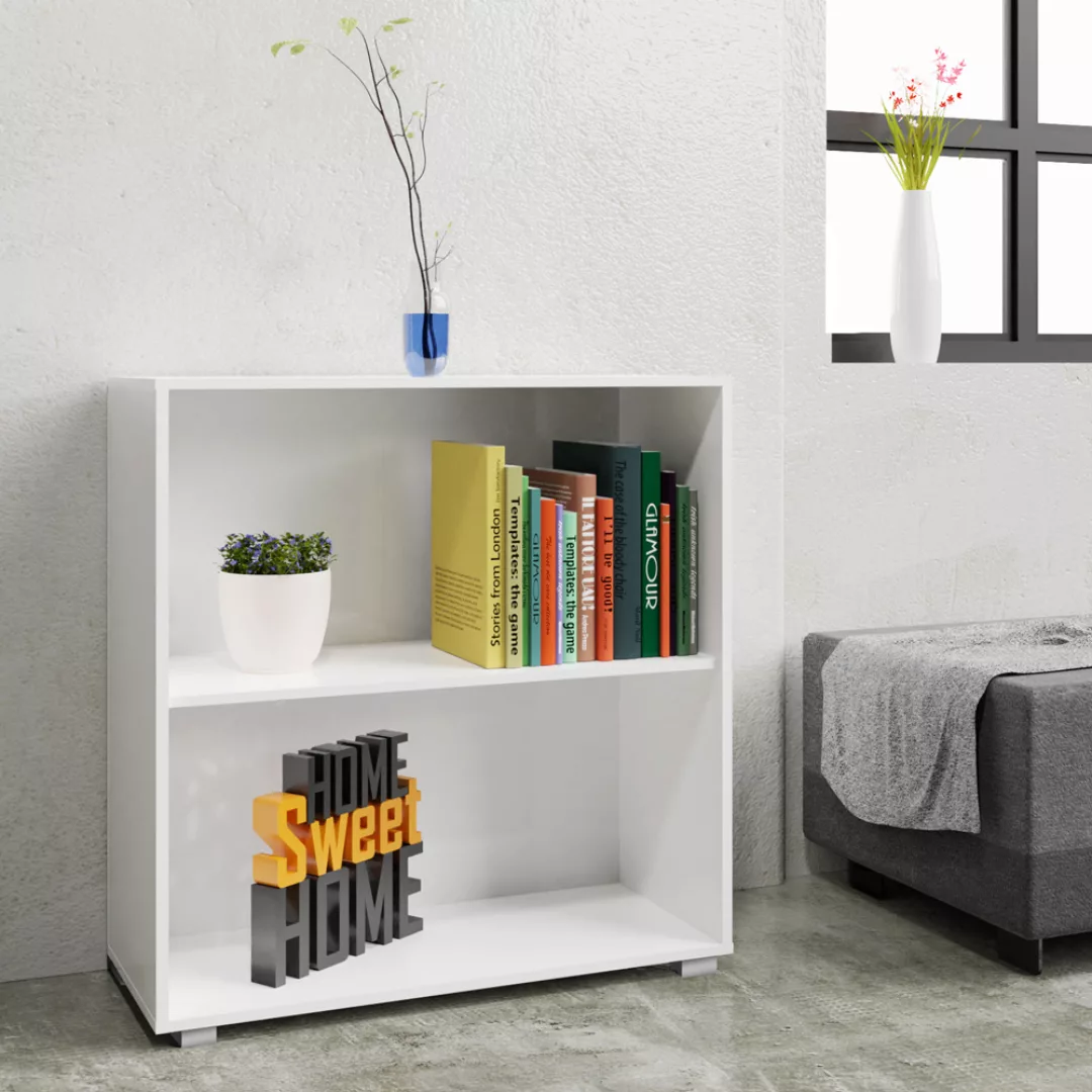 Bücherregal Vela 2er-Set Weiß 2 Fächer günstig online kaufen