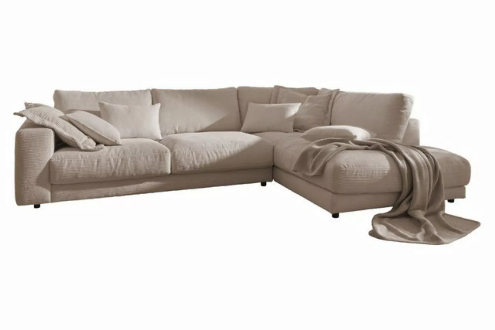 KAWOLA Ecksofa MADELINE, Sofa Cord, Recamiere rechts od. links, versch. Far günstig online kaufen