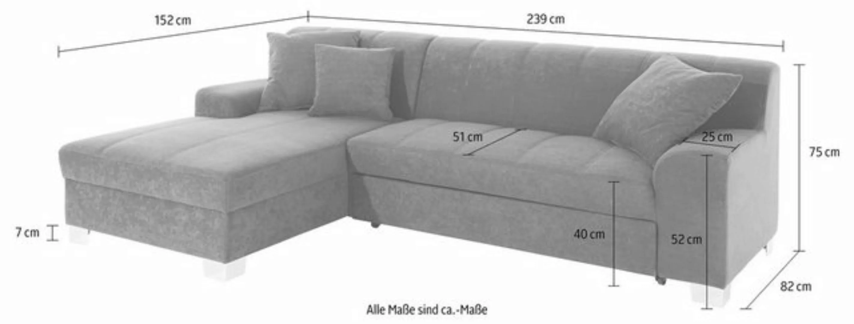 INOSIGN Ecksofa Turah incl. Zierkissen, moderne Steppung, auch in Leder, wa günstig online kaufen