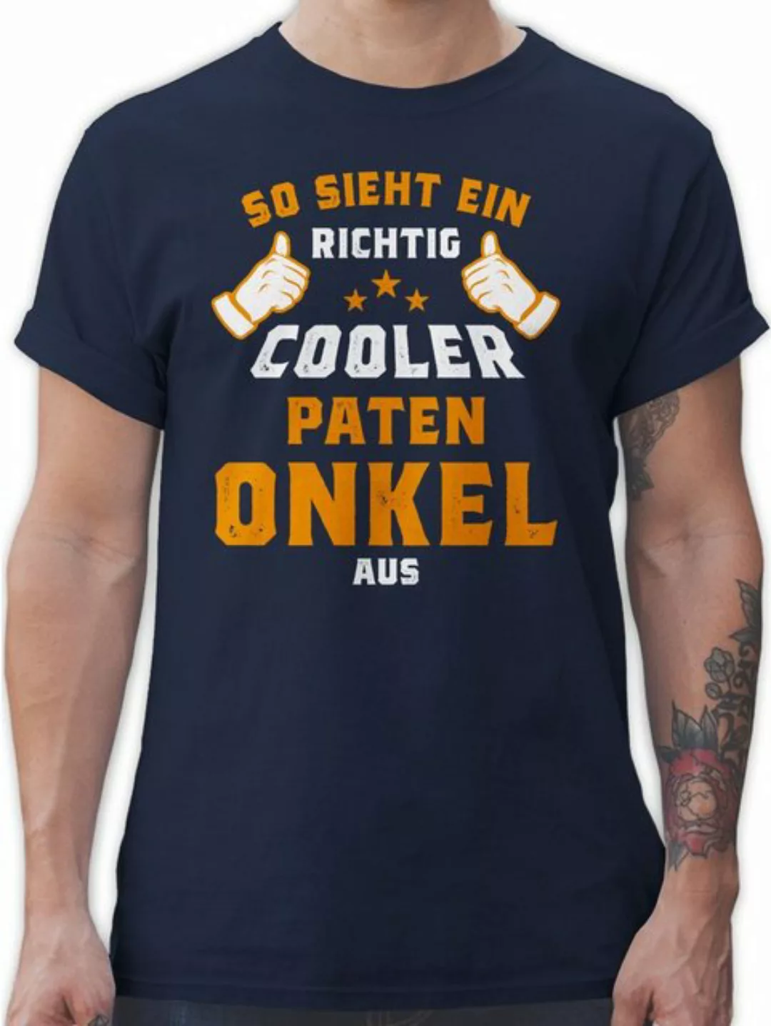 Shirtracer T-Shirt So sieht ein richtig cooler Patenonkel aus Orange Pateno günstig online kaufen