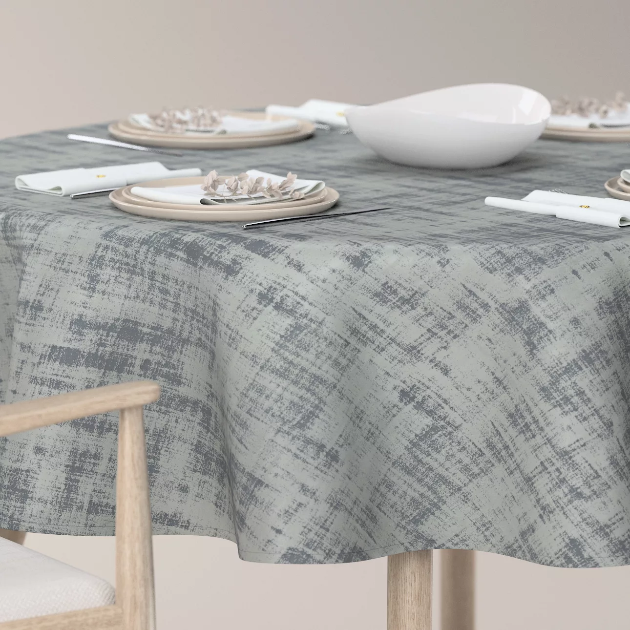 Runde Tischdecke, grau, Velvet (704-32) günstig online kaufen