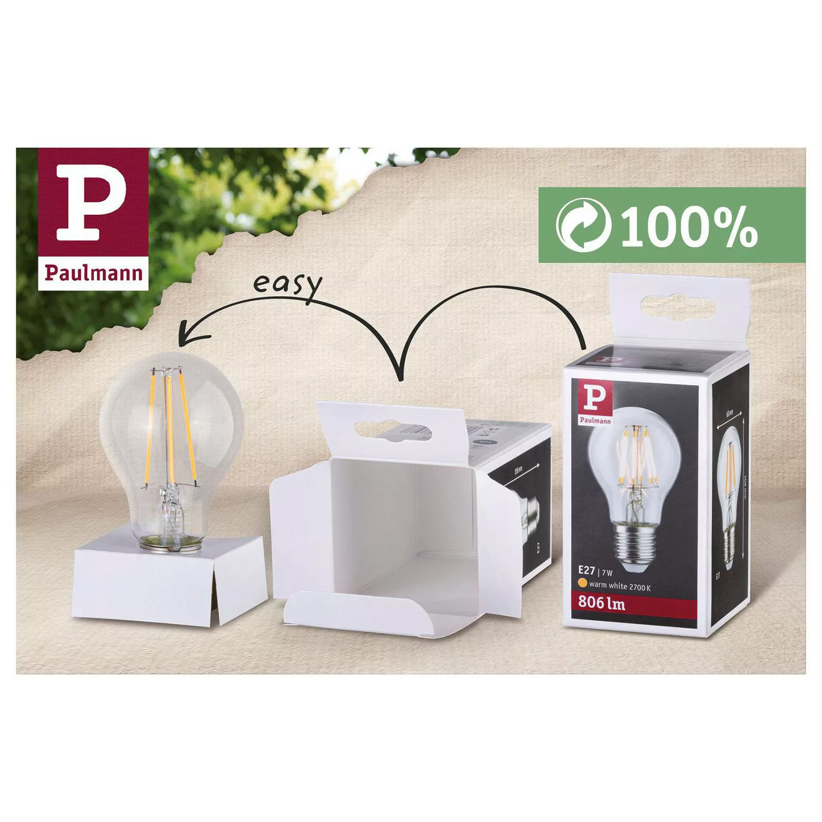 Paulmann "Filament 230V LED Birne E27 806lm 7,5W 6500K dimmbar Matt" günstig online kaufen