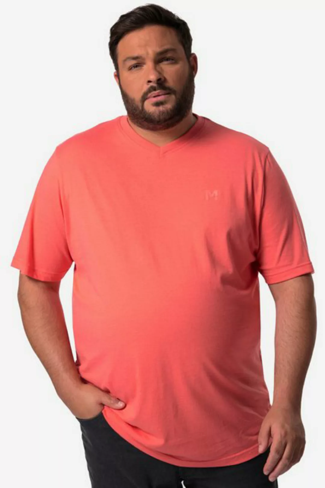 Men Plus T-Shirt Men+ T-Shirt Basic Halbarm V-Ausschnitt bis 8 XL günstig online kaufen