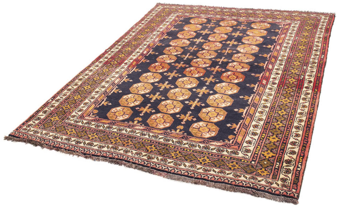 morgenland Wollteppich »Belutsch Durchgemustert Blu scuro 174 x 139 cm«, qu günstig online kaufen