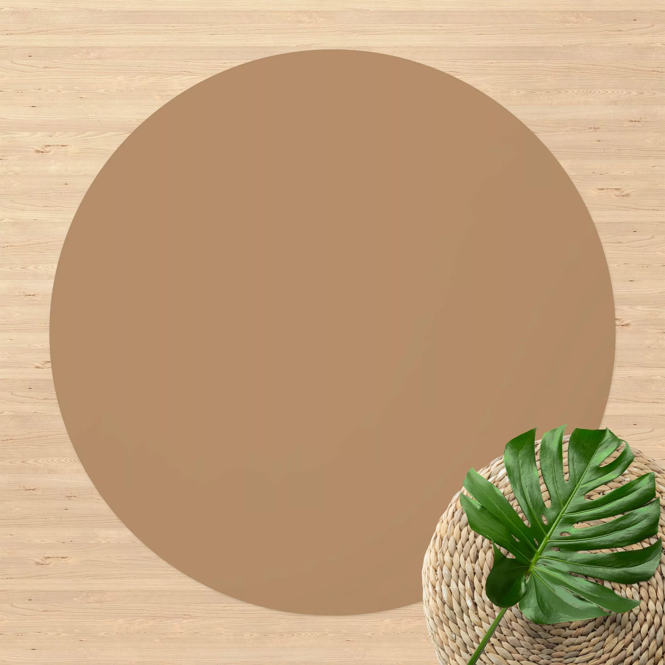 Runder Vinyl-Teppich Terracotta Taupe günstig online kaufen