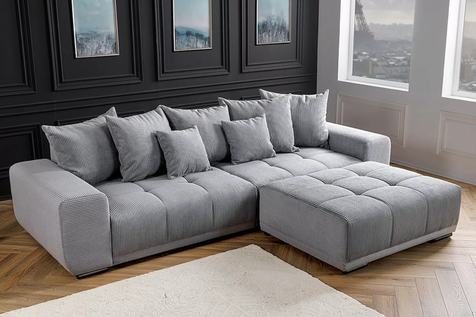 riess-ambiente Big-Sofa ELEGANCIA 285cm hellgrau, Einzelartikel 1 Teile, XX günstig online kaufen