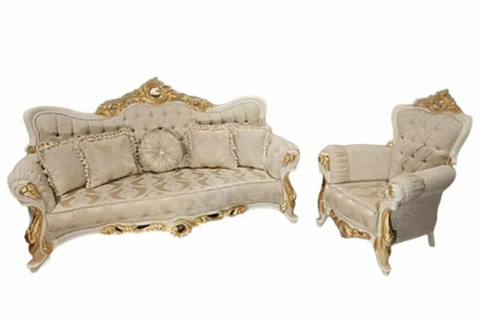 JVmoebel Sofa, Klassische luxus Sofagarnitur 3+1 Beige Wohnzimmermöbel Neu günstig online kaufen