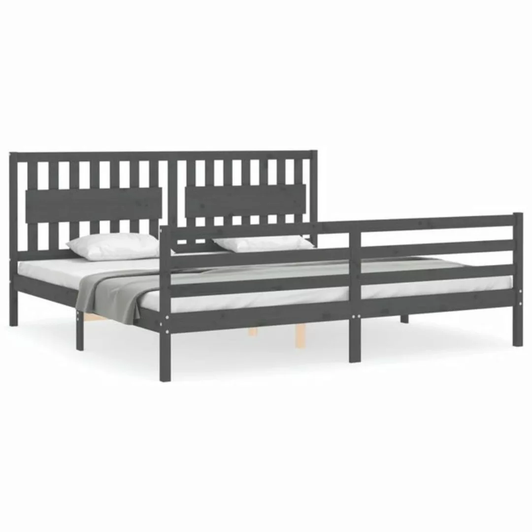 vidaXL Bett Massivholzbett mit Kopfteil Schwarz 200x200 cm günstig online kaufen