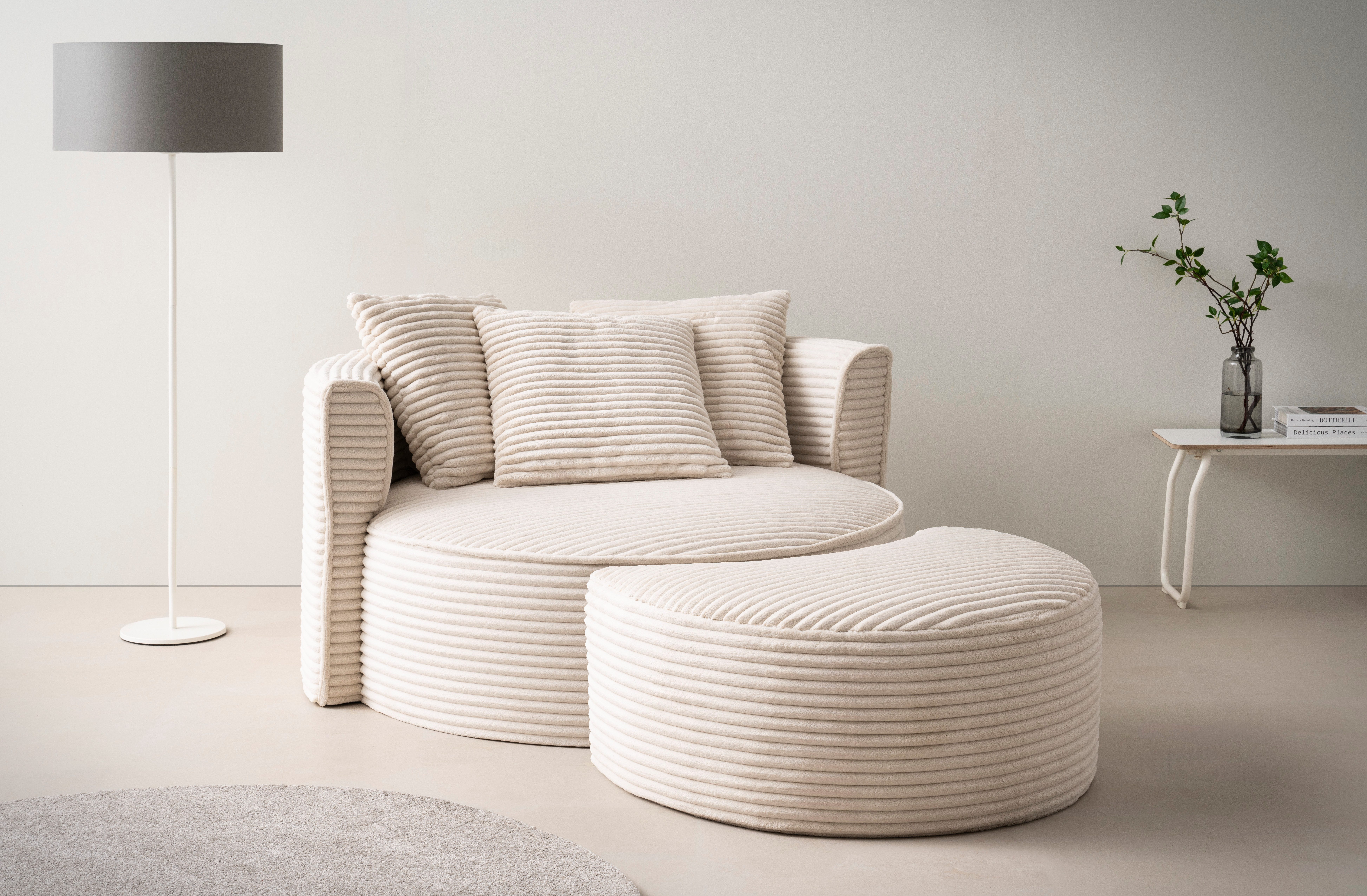 LeGer Home by Lena Gercke XXL-Sessel "ISALIE, Rundsessel mit Hocker, Lesese günstig online kaufen