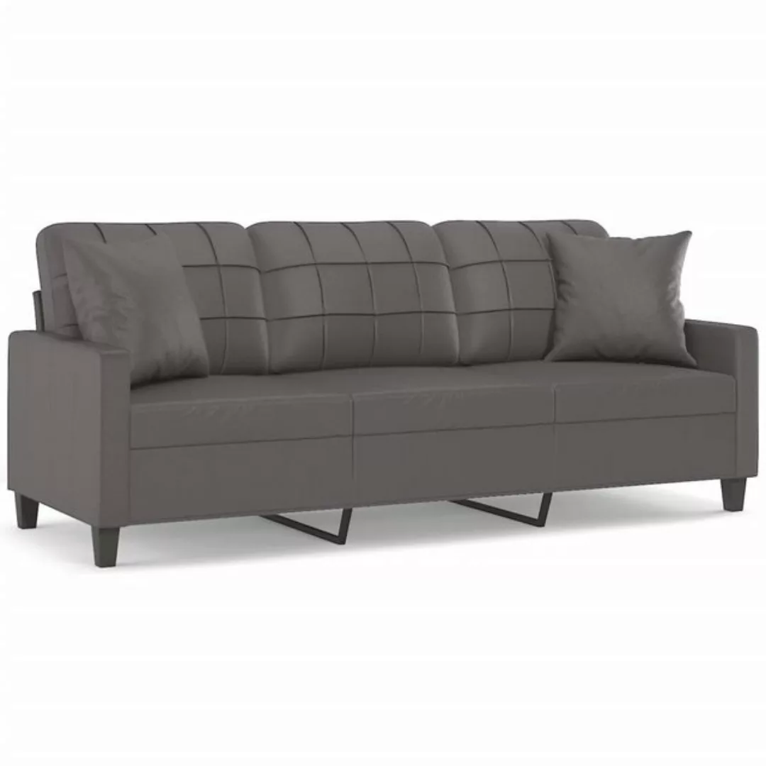 vidaXL Sofa Sofa Kunstleder mit Zierkissen, 180 cm günstig online kaufen