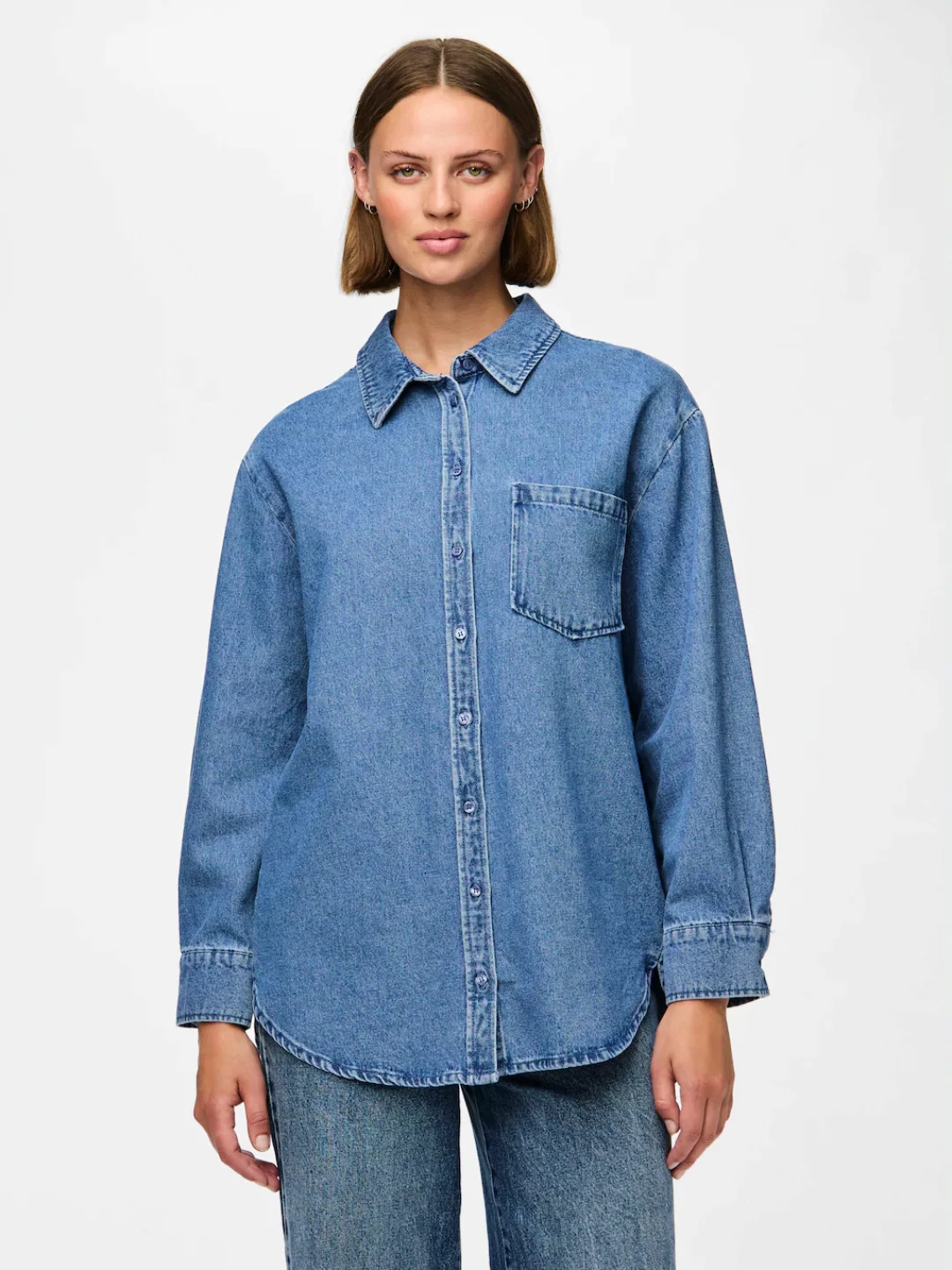 pieces Jeansbluse "PCMAISIE LS DENIM SHIRT NOOS BC" günstig online kaufen