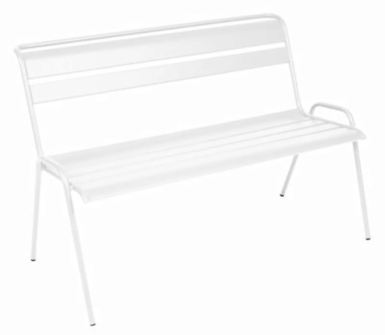 Bank mit Rückenlehne Monceau metall weiß / 2- bis 3-Sitzer - L 116 cm - Fer günstig online kaufen