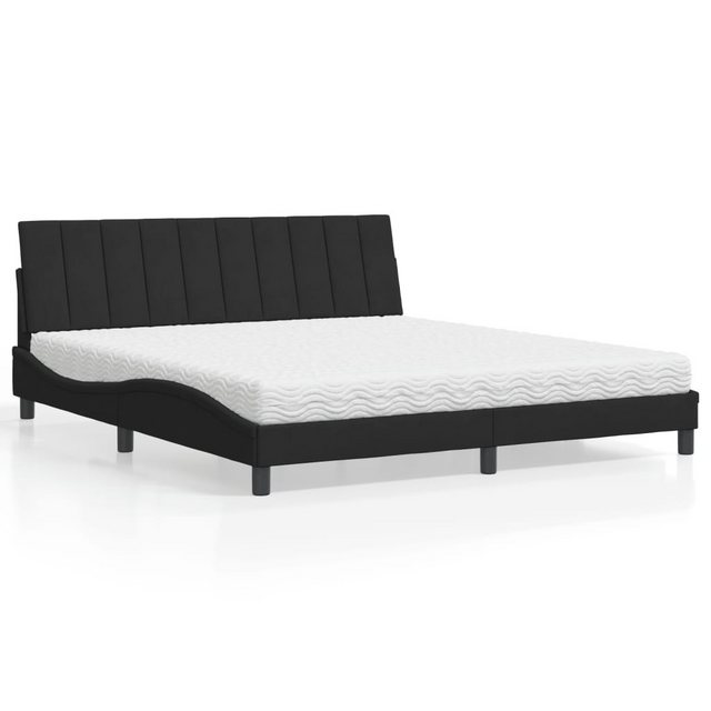 vidaXL Bett Bett mit Matratze Schwarz 180x200 cm Samt günstig online kaufen