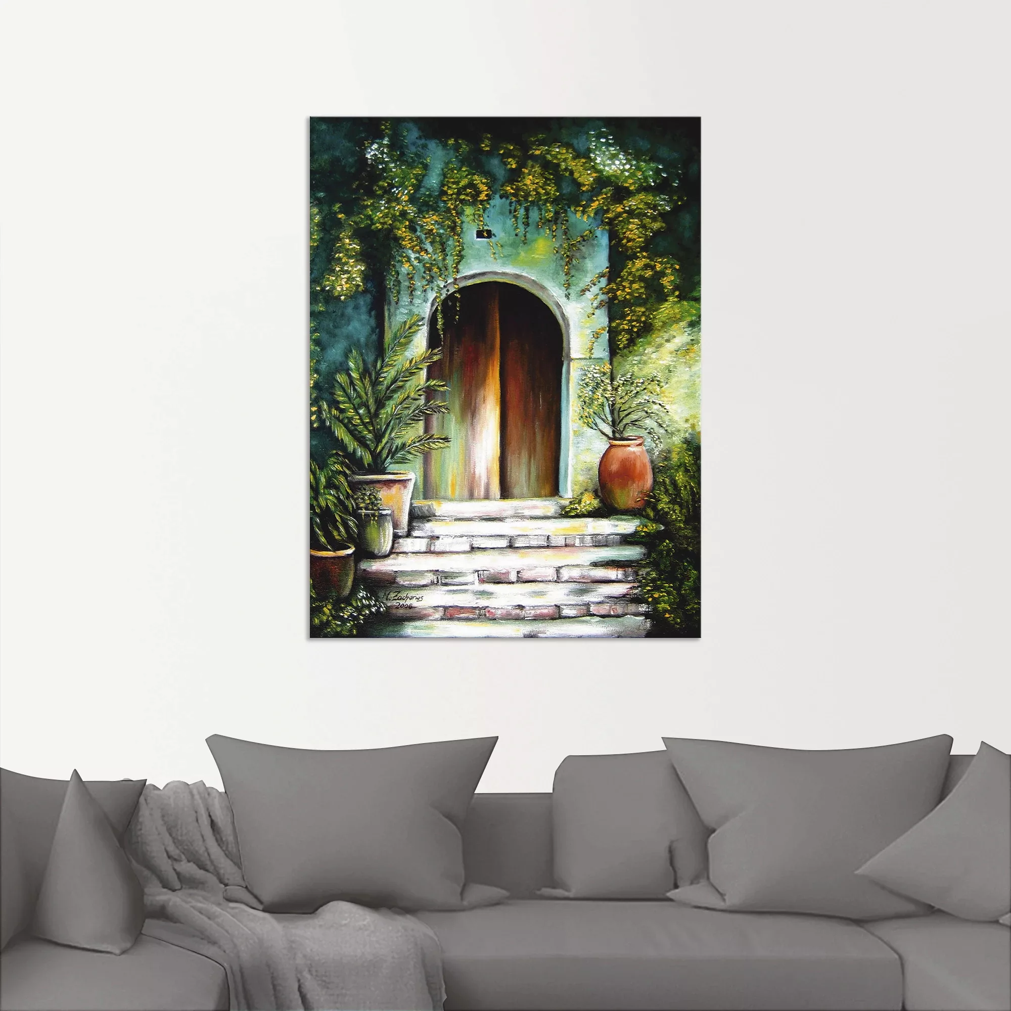 Artland Wandbild "Mediterranes Gartenparadies", Fenster & Türen, (1 St.), a günstig online kaufen