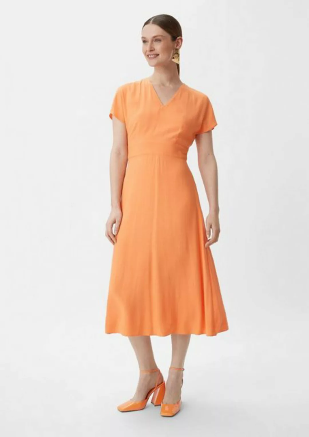Comma Maxikleid Midi-Kleid aus Satin Blende günstig online kaufen
