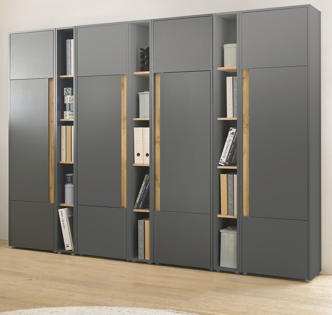 Furn.Design Aktenschrank Center (Schrank-Set 7-teilig in grau mit Wotan Eic günstig online kaufen