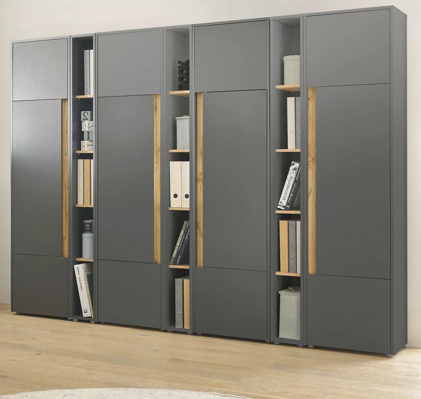 Furn.Design Aktenschrank Center (Schrank-Set 7-teilig in grau mit Wotan Eic günstig online kaufen