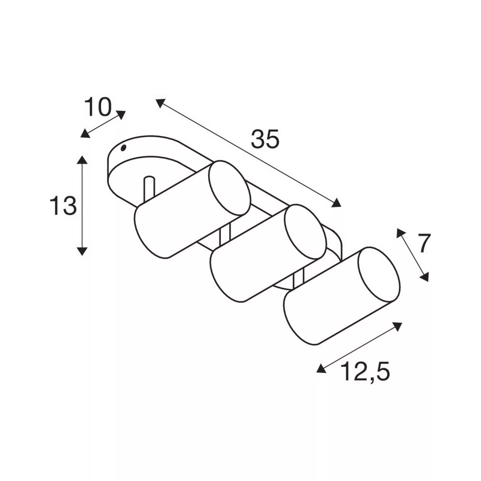 SLV Asto Tube Deckenspot GU10 3-flg. linear weiß günstig online kaufen