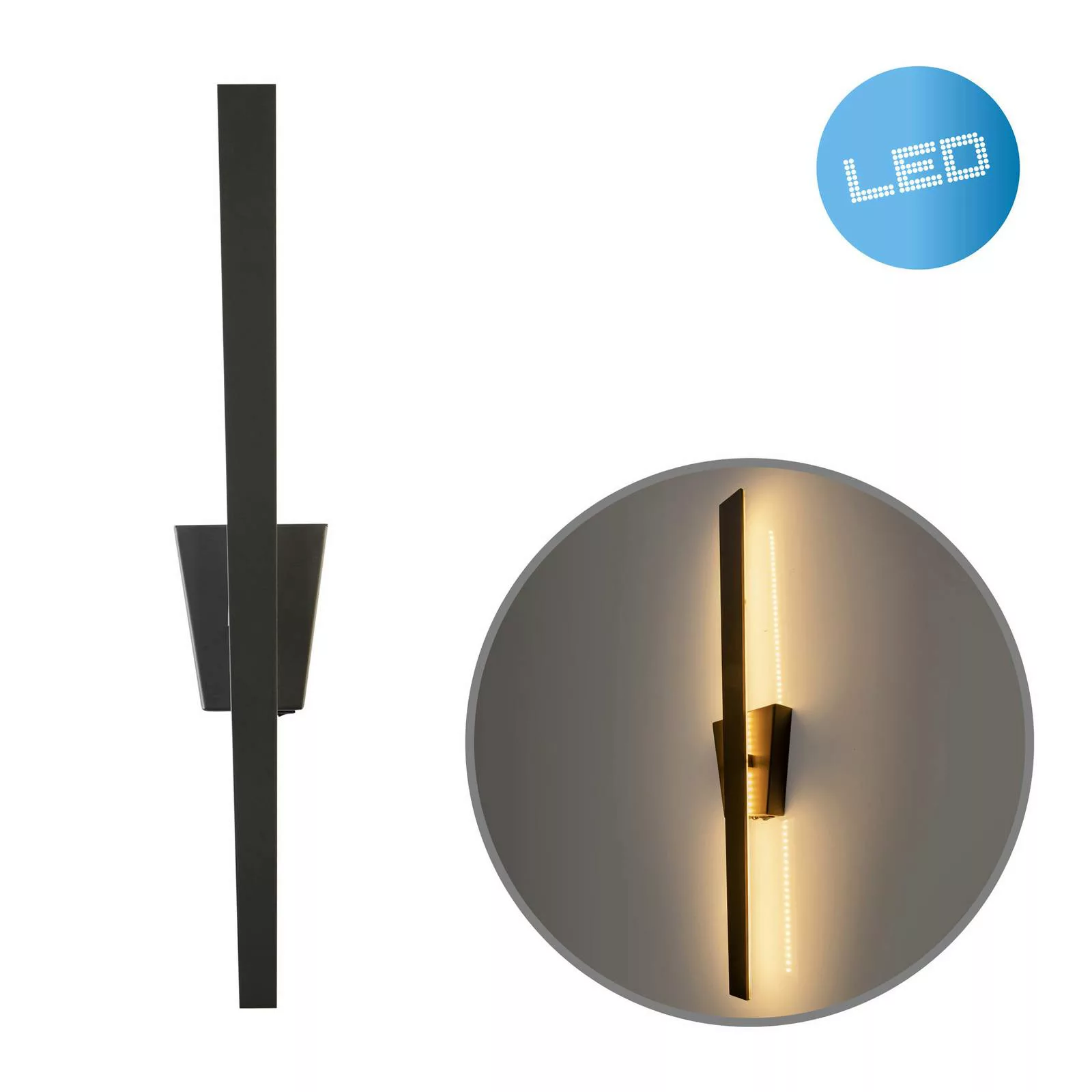 LED-Wandleuchte Trevor mit Schalter, schwarz günstig online kaufen