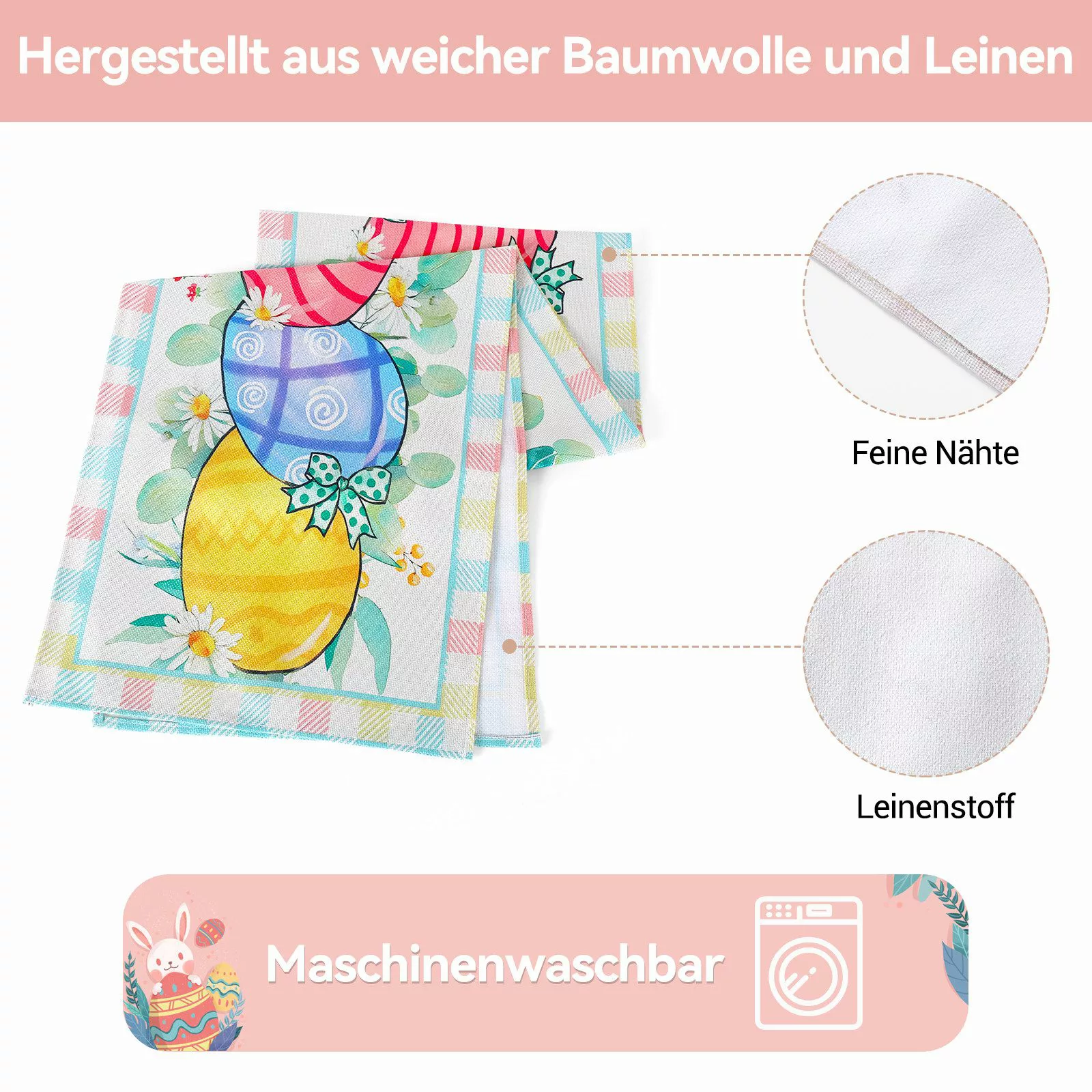 Elegear Tischdecke 33x183 cm Hase Tischdecke, günstig online kaufen