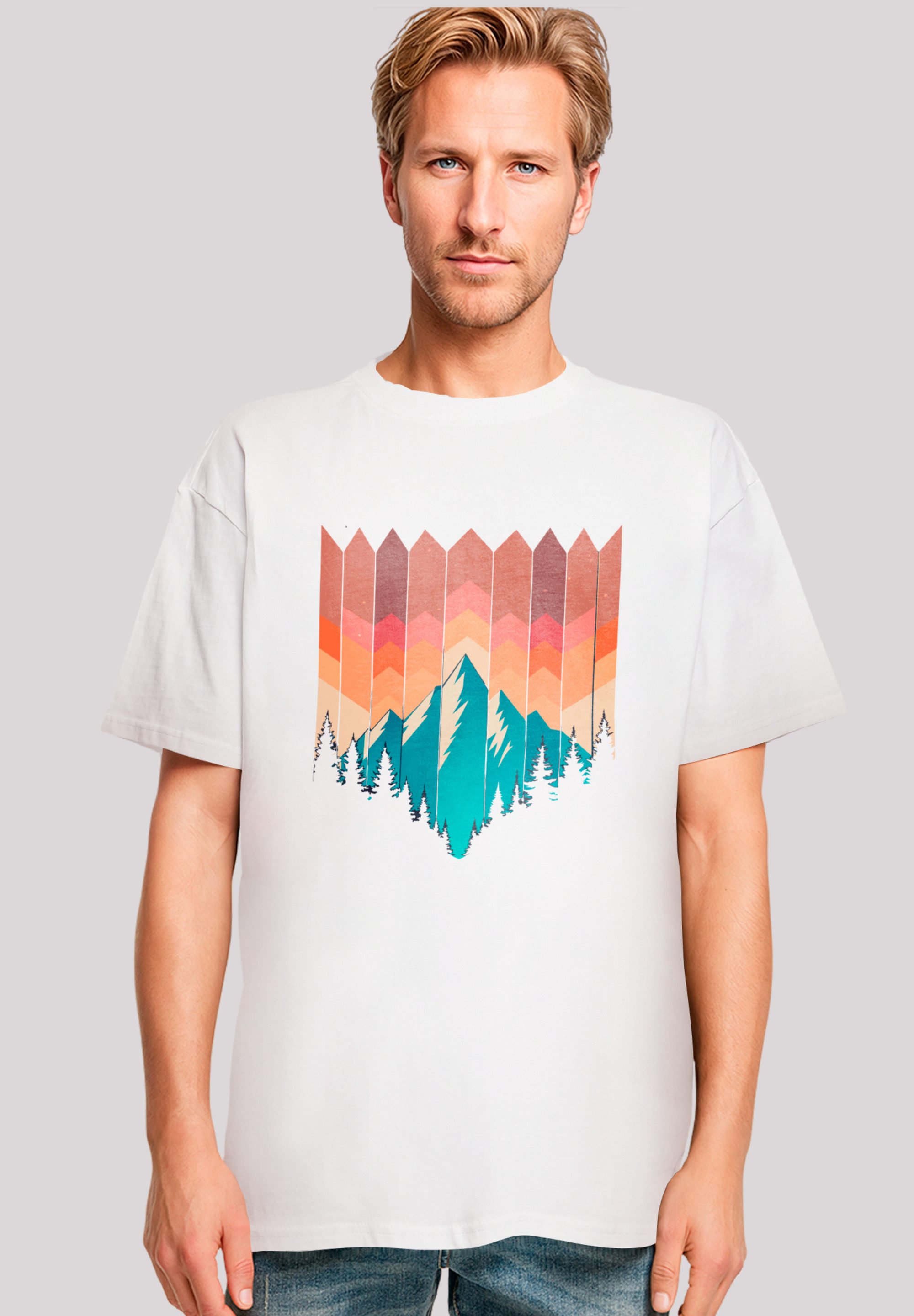 F4NT4STIC T-Shirt Berg Sonnenuntergang Geometrisch Premium günstig online kaufen
