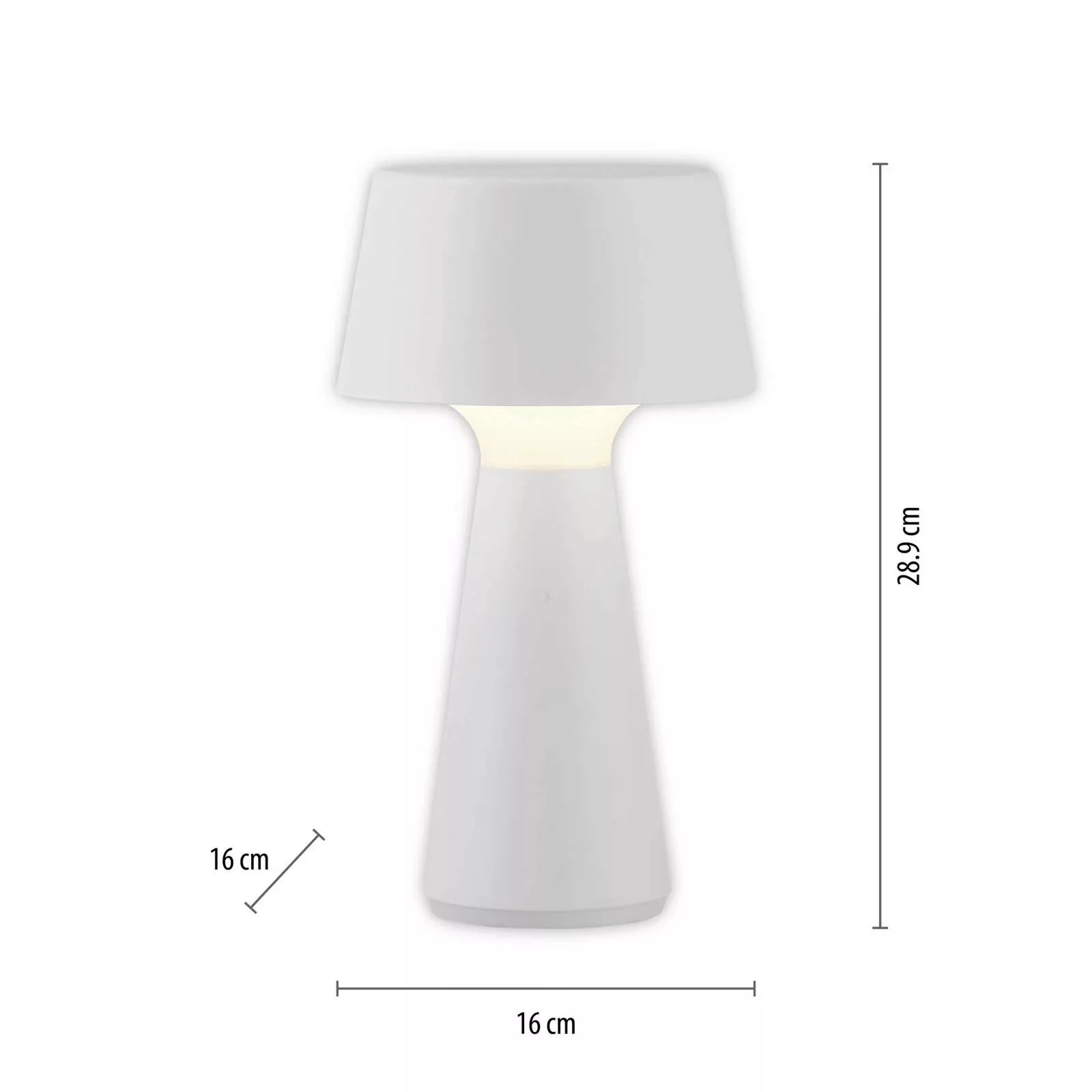 Just Light. LED-Akku-Tischleuchte Abera Weiß 28,9 cm x Ø 16 cm günstig online kaufen