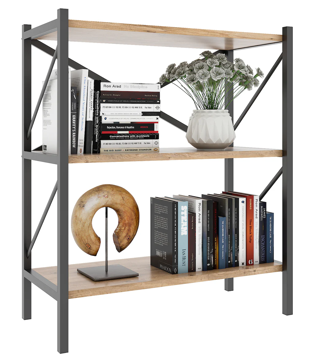 VCM Standregal "VCM Holz Metall Aufbewahrung Stand Regal Bücherregal Deko B günstig online kaufen