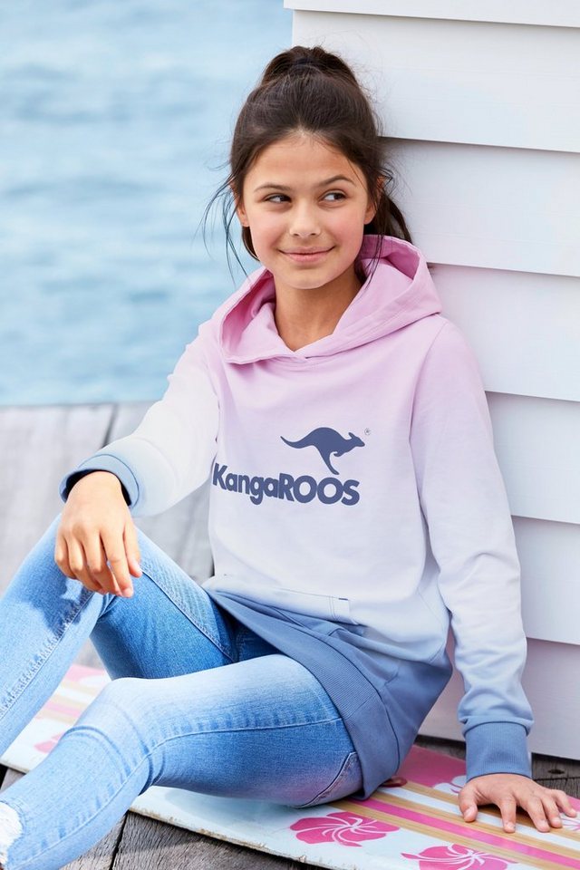 KangaROOS Kapuzensweatshirt, Longsweatshirt mit Farbverlauf Langarm mit Bün günstig online kaufen